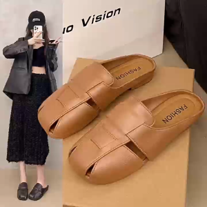 VEBLEN Sandal Wanita Selop Model Fashion Gaya Korea Style Unik Terbaru Kekinian