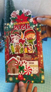 Christmas Mini Desk Calendar 2026 - Compact Festive Design for Holiday Cheer & Desk Use - Perfect for Tracking Dates and Events