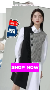 BAJS Rompi Blazer Kotak Rawis Model Zig-Zag Korean Style Streetwear Wanita Elegan dengan Desain Unik dan Trendy