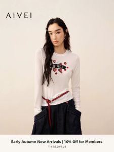 AIVEI | Comfortable Youthful Cherry Printed T-Shirt