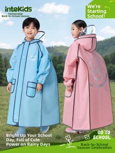School Children Waterproof Raincoat With Backpack Opening