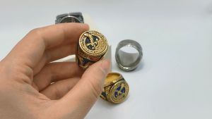 Eagle Kuya Bull Ring for Men Vintage Fashion TFOE-PE The Fraternal Eagles Ring Gold Silver Round Titanium Steel Rings Size 8-13 Free Box RINGJ01-01LA59