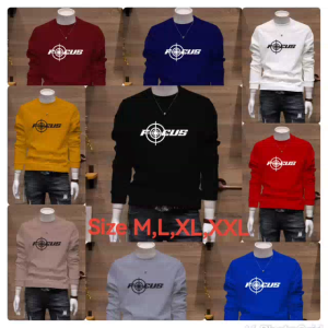 Bisa COD Sweater Keren Crewneck Elegan Kaos Pria Trendy Sweatshirt Kasual Sweter Cowok Baju Focus