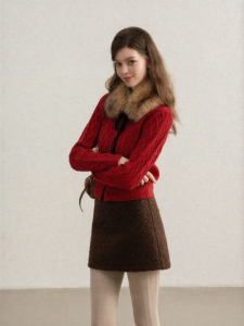 Cantonstory | Vintage Red Collar Knit Sweater