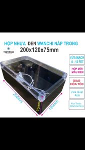 Hộp Nhựa ABS WANCHI màu đen Nắp TRONG 200x120x75mm WANCHI Linh kiện điện tử TAHIKA