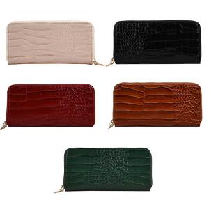 【HOT】Women Crocodile Texture Clutch Casual Fashion Long Wallet Large Capacity with Card Slots Female Clutch Handbag