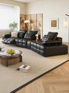Italic Luxury Zero Gravity Electric Functional Curved Full Grain Leather Sofa