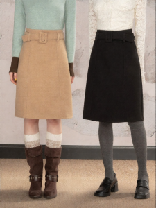 loveheynew | Chân Váy Midi Xòe Vintage Cao Waist Slimming