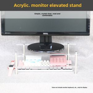 Acrylic Computer Monitor Riser Stand Elevates Desktop Notebook Height Office Desk Simple Modern Style Adult Applicable