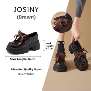 Josiny | Thick Bottom Black JK Loafer Shoes