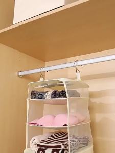 Túi Đựng Đồ Treo Tường 3 Tầng Dung Tích Lớn Gấp Gọn Được Chất Liệu Polyester Dùng Cho Nhà Cửa Tủ Quần Áo Du Lịch