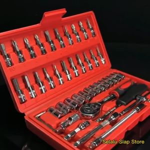 COD Pengiriman Cepat 46 PC Set Socket / Full Lengkap Socket Tool / Kunci SOK 46 PC Set Socket (1/4 \\\") / Tool Kit Set / Kunci Sok 1 Set Lengkap Murah