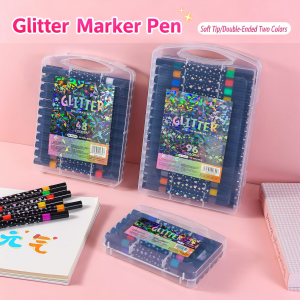 24-96 Color Glitter Markers Pen Dual Tip Glitter Marker Set Glitter Pens long nib marker DIY Crafts Shimmer Marker for Kids Gift