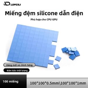 Bộ 100 Màu Xanh Dẫn Điện Silicon Nhiệt Miếng Lót 100x100x0.5mm 100x100x1mm Tản Nhiệt Làm Mát Nhiệt Cho CPU GPU PC Thành Phần Làm Mát