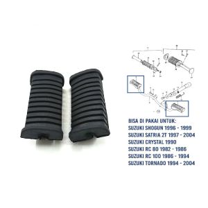Karet Barstep RC (Set Isi 2) - Footstep Postep Pijakan Kaki Depan Suzuki Satria 2 Tak RC100 Shogun Crystal Tornado