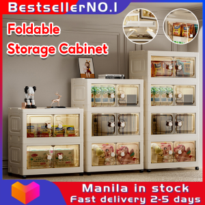 Bestseller Double Door Foldable Storage Cabinet Installation Free Storage Box Cabinet Drawer Organizer with Wheel Multi-layer Stackable Kitchen Storage Cabinet