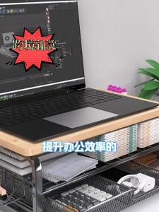 Computer Stand Rack Office Desk Organizer Rack with Drawers Metal Computer Monitor Increase Rack Desktop Storage Rack Stationery Organizer for Studying Working Space Saver