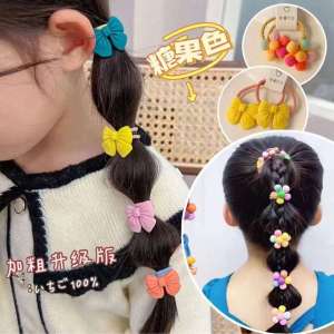 New Soft Material Five-Color Flower Hair Ties for Girls Butterfly Knot Hair Bands Childrens Accessories Korean Style Hair Accessories