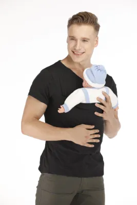 T Shirt Baby Carrier Safety Kangaroo Pocket Pregnancy Clothes Summer Short sleeve Mother Father Top for Feeding Big Nylon Cotton