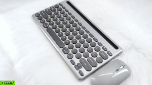 Bộ Bàn Phím Chuột Không Dây W609 Pin Sạc Type-C – Bluetooth 5.0/3.0 & USB 2.4G – Có Khe Đỡ Điện Thoại Tablet