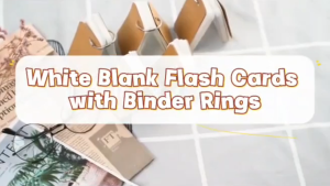 50 Sheets Index Cards With Binding Rings Flash Cards Double-Sided Available Study Cards Easy Flip DIY Greeting Card Note Cards Kraft Paper Cards