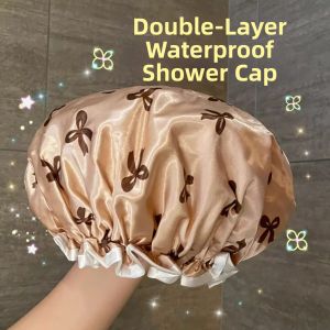 JIFANPAUL | Waterproof Double-Layer Bath Cap for Women and Girls