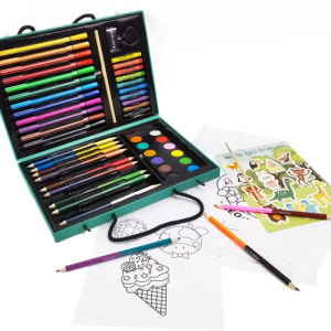 Kid Portable Drawing Painting Art Set Coloring Crayons Colored Pencils Set Gift for Kid Art Stationery Drawing Toy