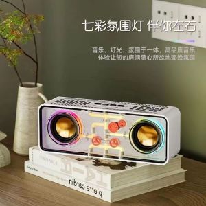 Colored Light Transparent Mecha Audio Double Speaker TWS Bluetooth Audio Card Subwoofer Computer Notebook Small Speaker