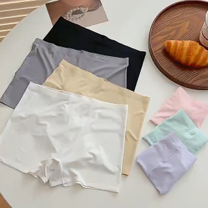 🇸🇬 Seamless Shorts Underwear for Women - White / Ice Silk Safety Shorts / Soft Briefs Panties for Ladies
