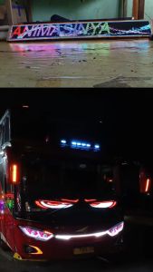 RUNNING TEXT lurus animasi mata mobil truk elf  bus INDOOR p5 indoor dan outdoor