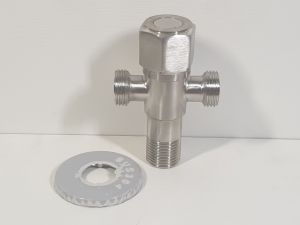 Van T cầu khóa nước bồn cầu INOX SUS 304Chia Nướcnối dây cấp và dây xịt toilet van 3 ngã