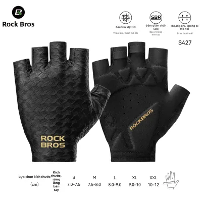 RockBros | Găng Tay Đạp Xe Thoáng Khí Chống Sốc Ngón Ngắn