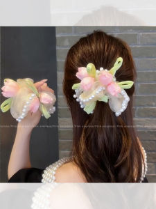PINK EMPRESS | Imitation Pearl Tulip Hair Band for Tying Hair