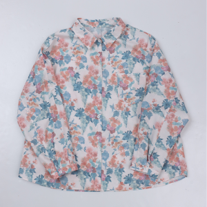 WUSEWUWEI | Odorless Tasteless Pure Cotton Long Sleeve Artistic Shirt Spring Autumn Floral Print Loose Fit Polo Collar Traditional Design