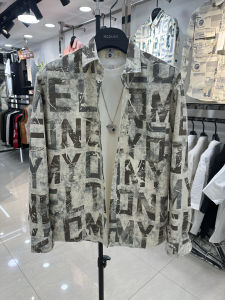 Autumn Fashion Letter Print Long Sleeve Loose Comfortable Mens Denim Jacket Youth Casual Style Collar up Top Urban Fashion