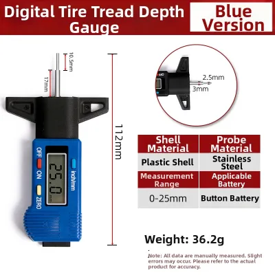 GONGFUMEN | Digital Electronic Precision Tire Tread Depth Gauge 0-25mm