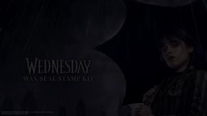 [Cinereplicas x Netflix] Wednesday peripheral fire paint seal set Wednesday Adams family envelope email wax seal