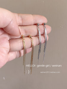 Elegant Snake Bone Double Chain Ear Cuff Slimming Face High Fashion Fairy Tale Style Earrings for Girls Alloy Plated Silver