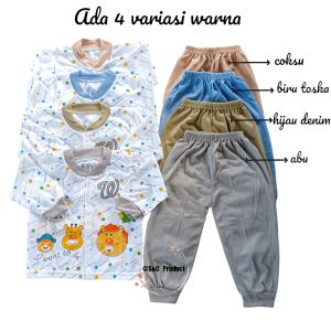 Setelan Baju Bayi motif Piama Lengan Panjang / 6-12 bulan