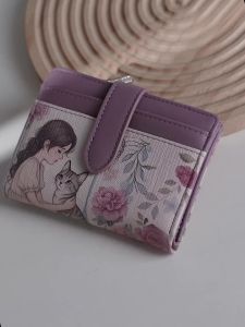 Ví Nữ Chất Liệu Da PU Cao Cấp Có Ngăn Đựng Tiền Xu Bằng Khóa Kéo Kẹp Thẻ Họa Tiết Hoạt Hình Dễ Thương Thiết Kế Đơn Giản Ví Ngắn Dành Cho Các Cô Gái