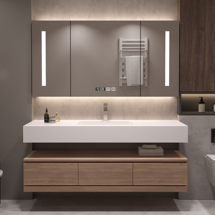 Accessible Luxury Bathroom Cabinet Stone Plate Integrated Seamless ...