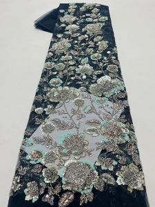 OLEVO | African Lace Fabric Sequins Beaded Embroidery Groom Nigerian Bridal Southeast Asian Style High Quality French Tulle Lace Wedding