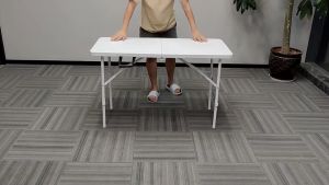 HDPE Top Panel Banquet Tables Plastic Folding Dining Room Furniture White Dining Tables