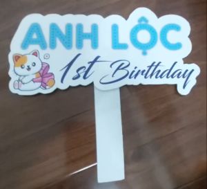 Cây hashtag cầm tay ANH LỘC 1st Birthday dùng cho thôi nôisinh nhậtsự kiện (chủ đề sinh nhậtthôi nôisự kiện...)