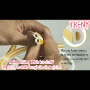 TRENY 5M/10M High Quality Self Adhesive D Type Doors Window Foam Seal Strip Soundproofing Anti-Collision Rubber Seal