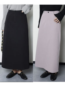กระโปรงทรงเอเอวสูงทรงตรงสำหรับผู้หญิงไซส์ใหญ่ ฤดูใบไม้ร่วง ทรงกระต่าย ทรงเข้ารูป กระโปรงทรงเอยาวปานกลาง