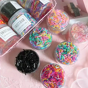 Retail Ministry Girls Colourful Disposable Elastic Hair Bands Kids Girls Mini Rubber Hair Ties Colorful Small Disposable Rubber Hair Bands 1000pcs