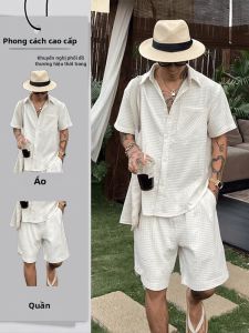 Áo Sơ Mi Nam Tay Ngắn Phong Cách Old Money Màu Trắng Dành Cho Mùa Hè