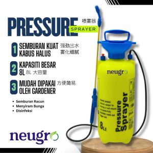 Pam Penyembur Racun 8L Kebun Neugro Pressure Sprayer Chemical Pump 8L Gardening 压力喷雾器泵