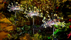 【Buy 1 Take 2】90/120/150 LED Firework Light Solar Christmas Lights Outdoor Waterproof Garden Decorative Lights String Fairy Lighting Lawn Light For Walkway Path 8 Lighting Modes Multicolor Auto On-Off  Firework Effect  Ornaments